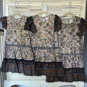 3 Floral Patterned Dresses with Ruffle Sleeves